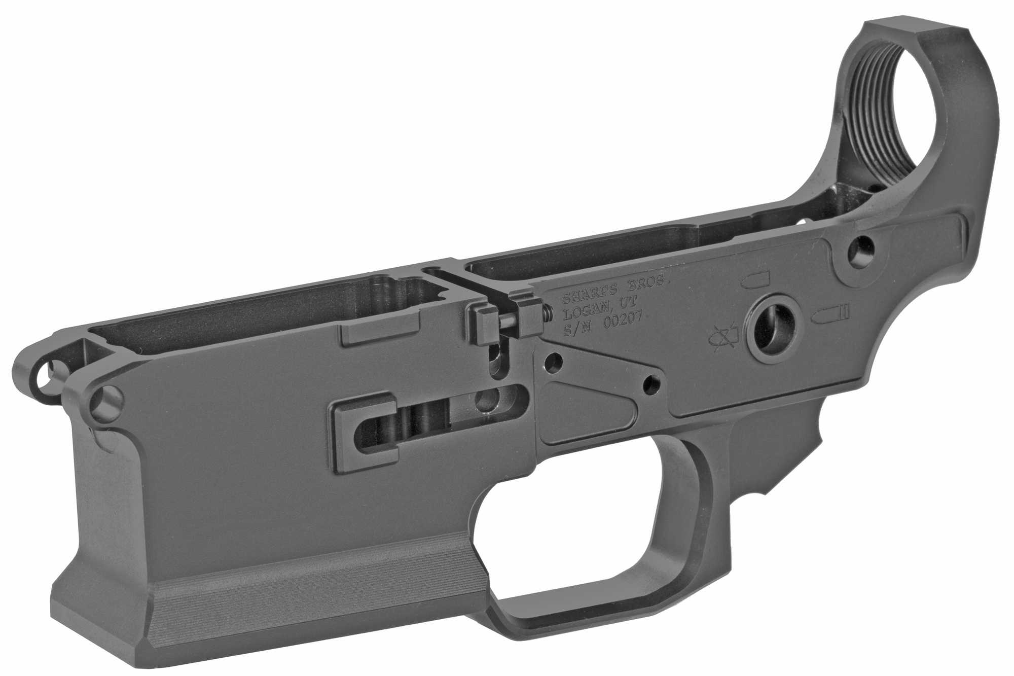 Sharps Bros Livewire AR-15 Stripped Lower Multi-Caliber Black Anodized Finish 7075-T6 Aluminum Compatible with Mil-Spec for AR-Platform