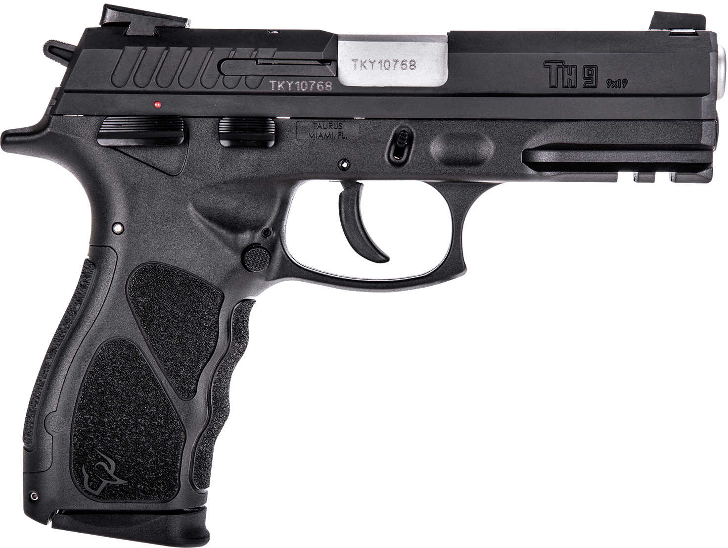 Taurus TH9 Semi-Auto Pistol 9mm Luger 4.27" Barrel (3)-10Rd Mags Novak Drift Adjustable Front And Rear Sights Black Polymer Finish
