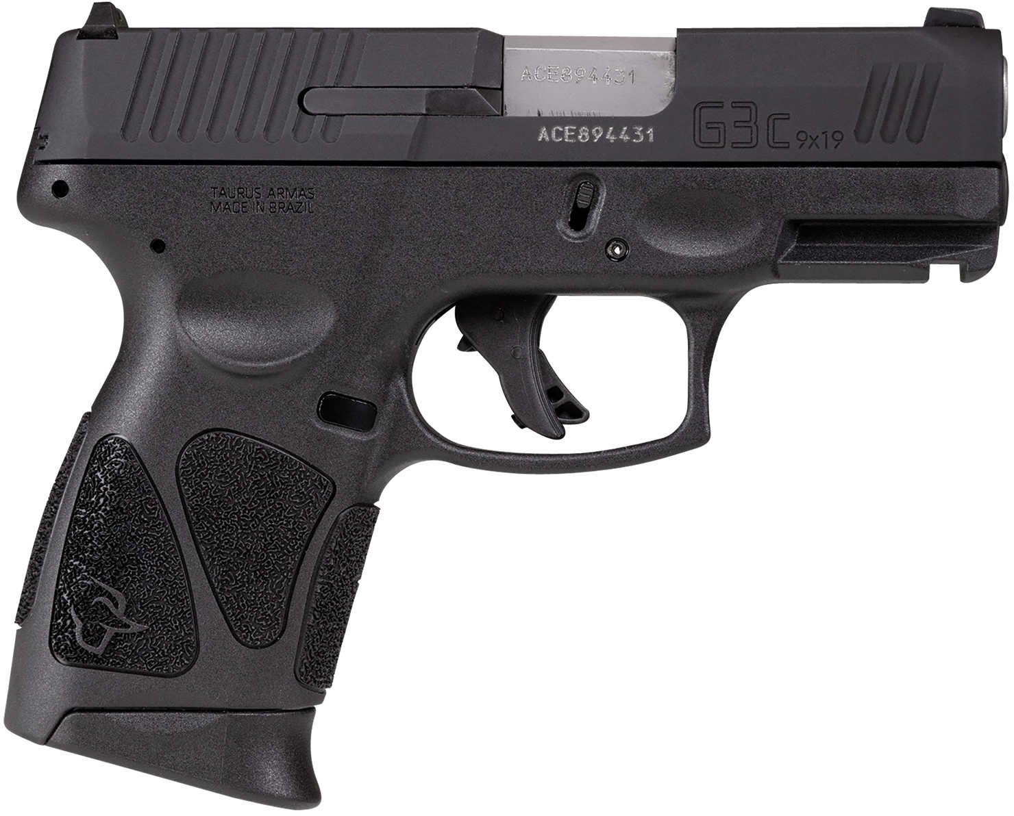 Taurus G3C Single Action Semi-Auto Pistol 9mm Luger 3.2" Barrel (3)-12Rd Mags FT: Fixed White Dot RR: Adjustable Sights Matte Black Finish
