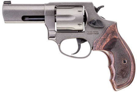 Taurus 856 Defender Revolver 38 Special +P 6 Shot 3" Barrel Tungsten Cerakote Steel Finish Altamont Wood Grip