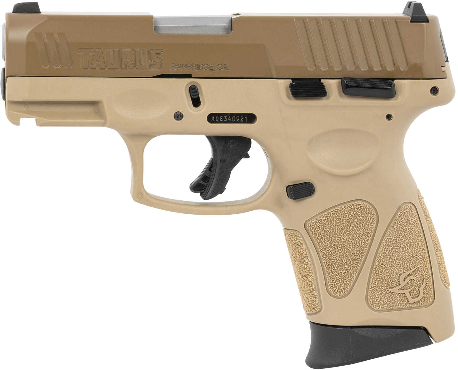 Taurus G3c Single Action Only Semi-Automatic Pistol 9mm Luger 3.2" Stainless Steel Barrel (3)-12Rd Magazine Fixed Front & Adjustable Rear Sights Coyote Cerakote Finish