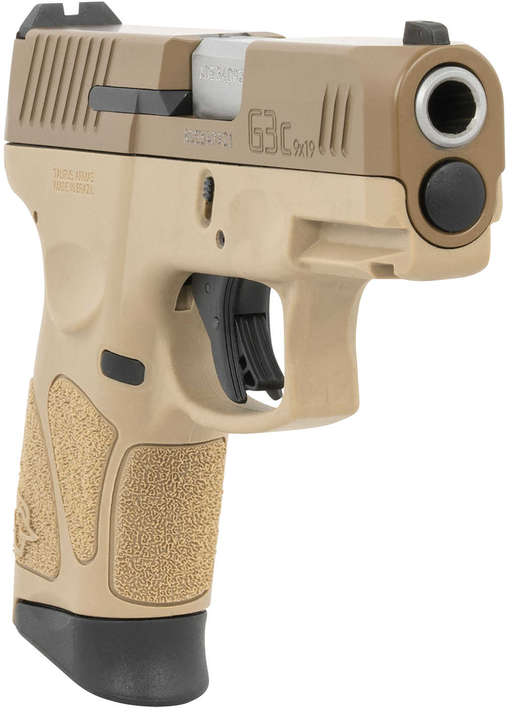 Taurus G3c Single Action Only Semi-Automatic Pistol 9mm Luger 3.2" Stainless Steel Barrel (3)-12Rd Magazine Fixed Front & Adjustable Rear Sights Coyote Cerakote Finish