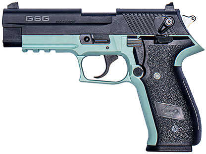American Tactical Firefly Semi-Automatic Pistol .22 Long Rifle 4.9" Fixed Barrel (1)-10Rd Single Stack Magazine Adjustable Rear Sight Black Slide And Grips Mint Green Polymer Finish