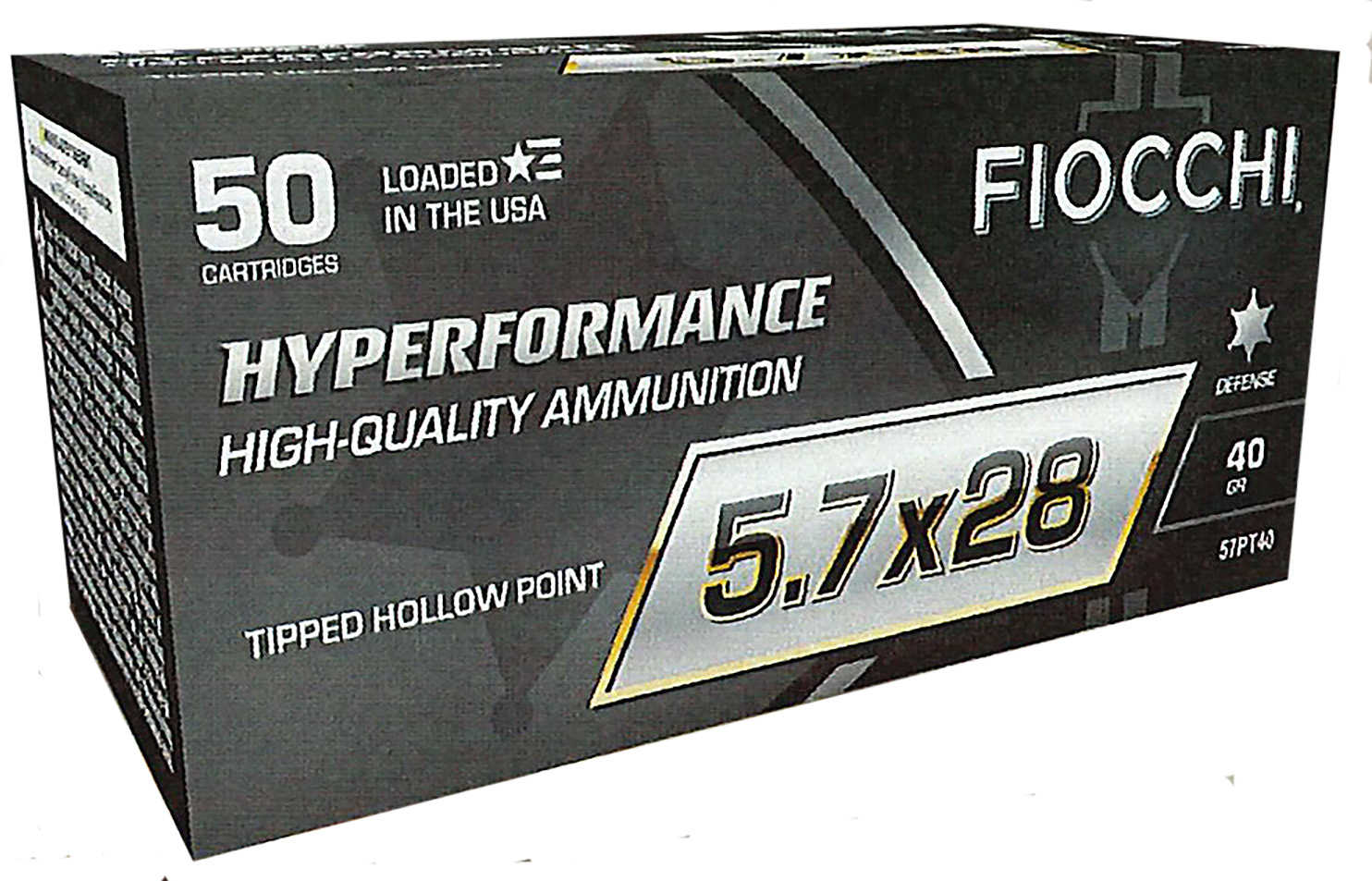 Fiocchi Hyperformance 5.7x28mm 40 gr Tipped Hollow Point (THP) Ammo 50 Round Box