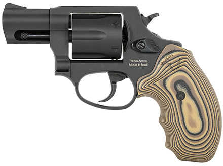 Taurus 856 Double/Single Action Revolver .38 Special 2" Carbon Steel Barrel 6 Round Capacity Ramp Front/Fixed Rear Sights Brown VZ Cyclone Grips Matte Black Finish