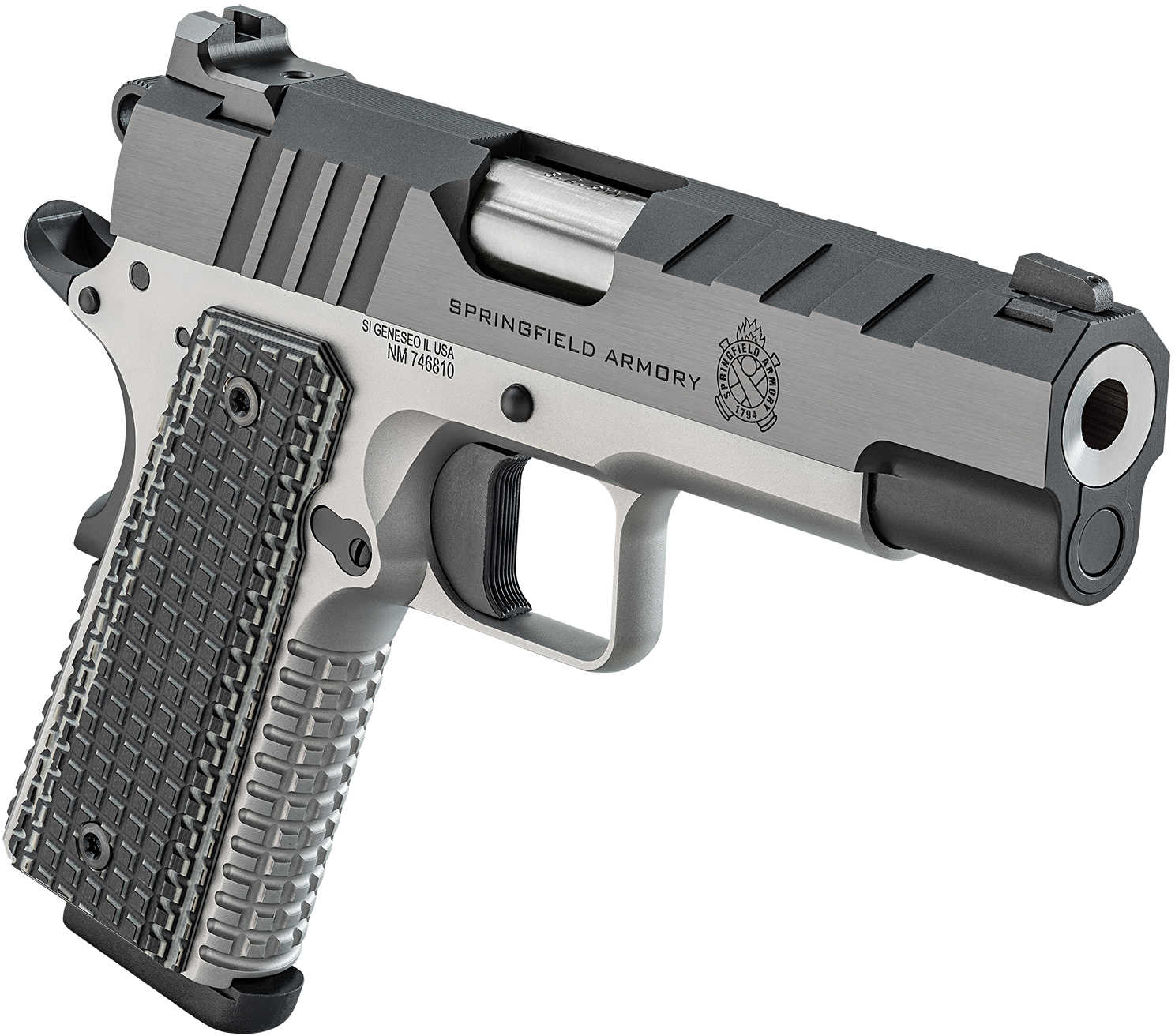 Springfield Armory 1911 Emissary Semi-Automatic Pistol 9mm Luger 4.25" Barrel (1)-9Rd Magazine VZ, Thin-Line G10 Grips Blue Carbon Slide Stainless Finish