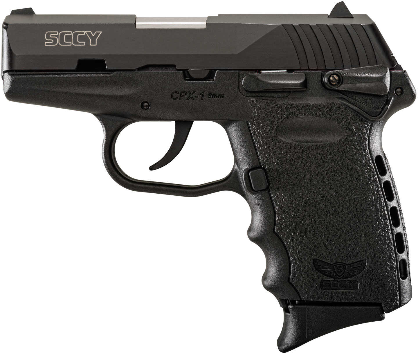 SCCY CPX-1 Pistol 9mm 3.1" Barrel 10 Round Black Finish with 2 Mags And Safety CPX1CB