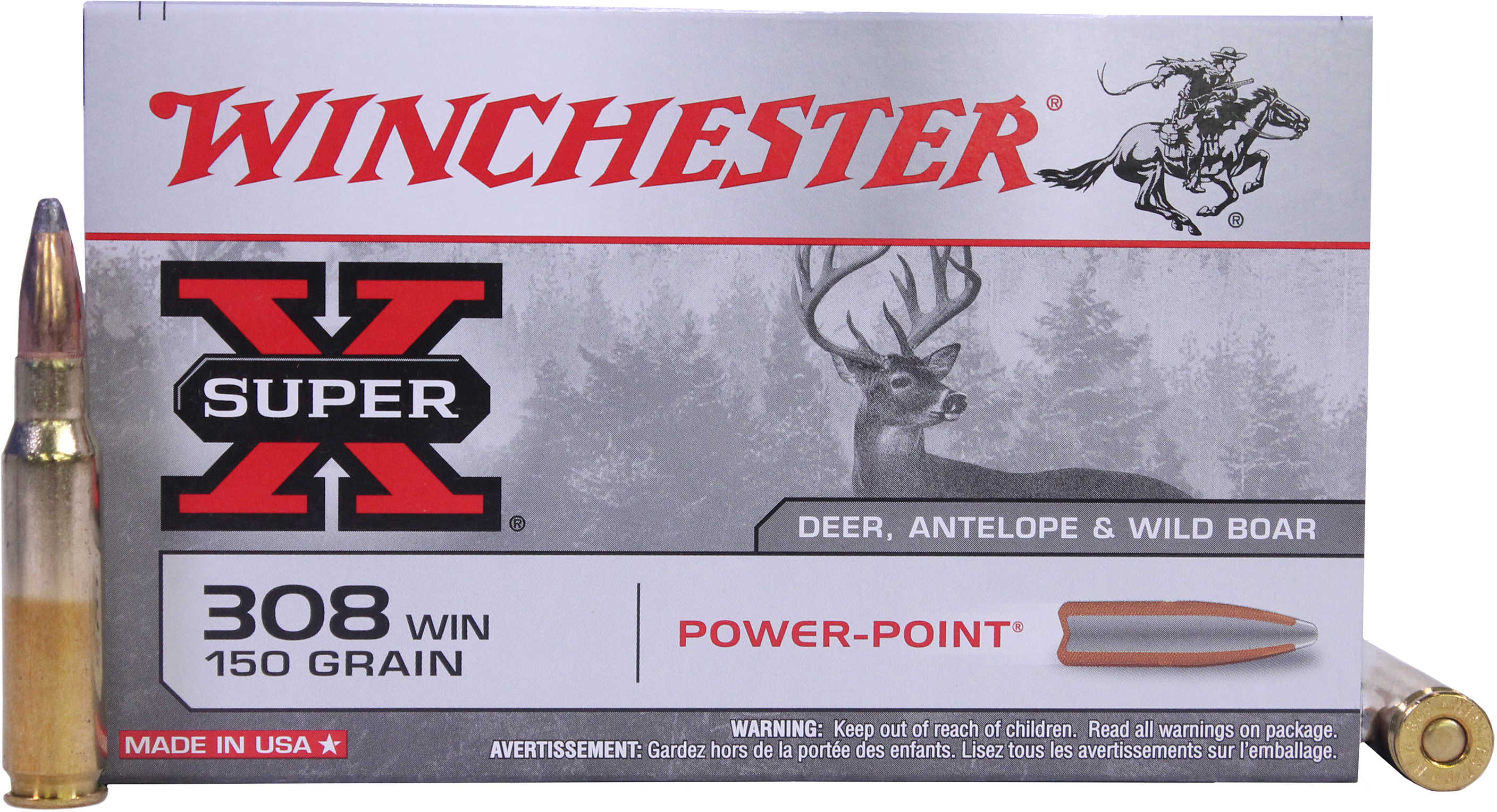 Winchester SuperX PowerPoint 308 Winchester 150 Grain Pointed Soft