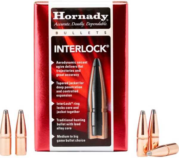 Hornady InterLock .338 Caliber Bullets 250 Grains Soft Point Recoil Proof (Per 100) 3335
