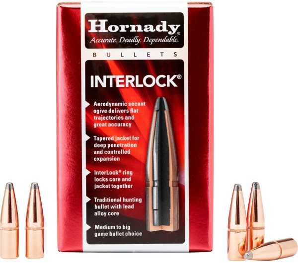 Hornady InterLock .338 Caliber Bullets 250 Grains Soft Point Recoil Proof (Per 100) 3335
