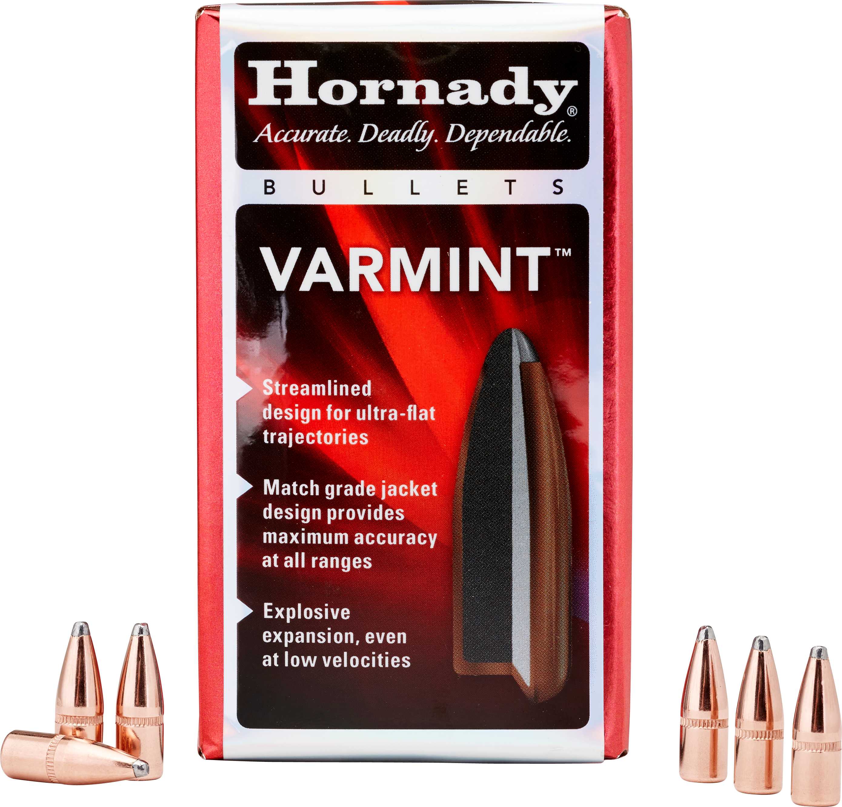 Hornady 22 Caliber Bullets (.224) 55 Grains SP with Cannelure (Per 100) Md: 2266