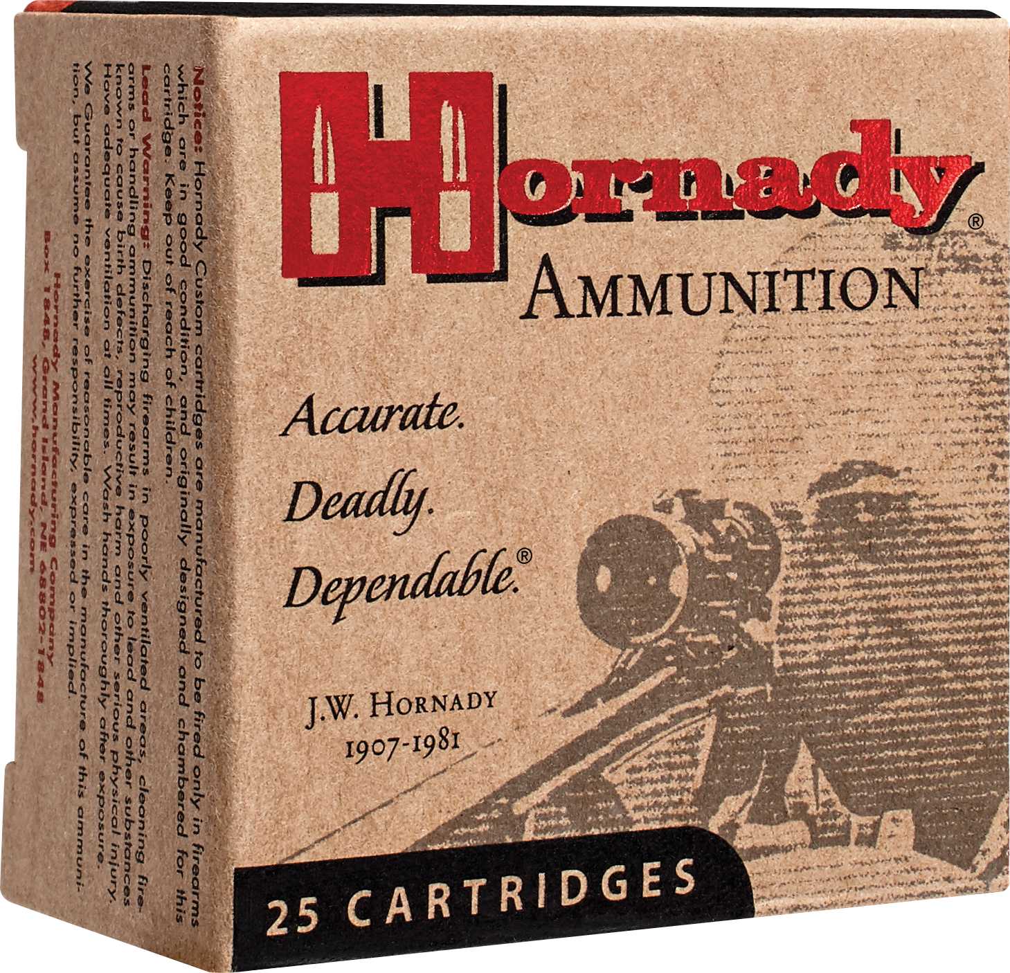 25 ACP 25 Rounds Ammunition Hornady 50 Grain Jacketed Hollow Point