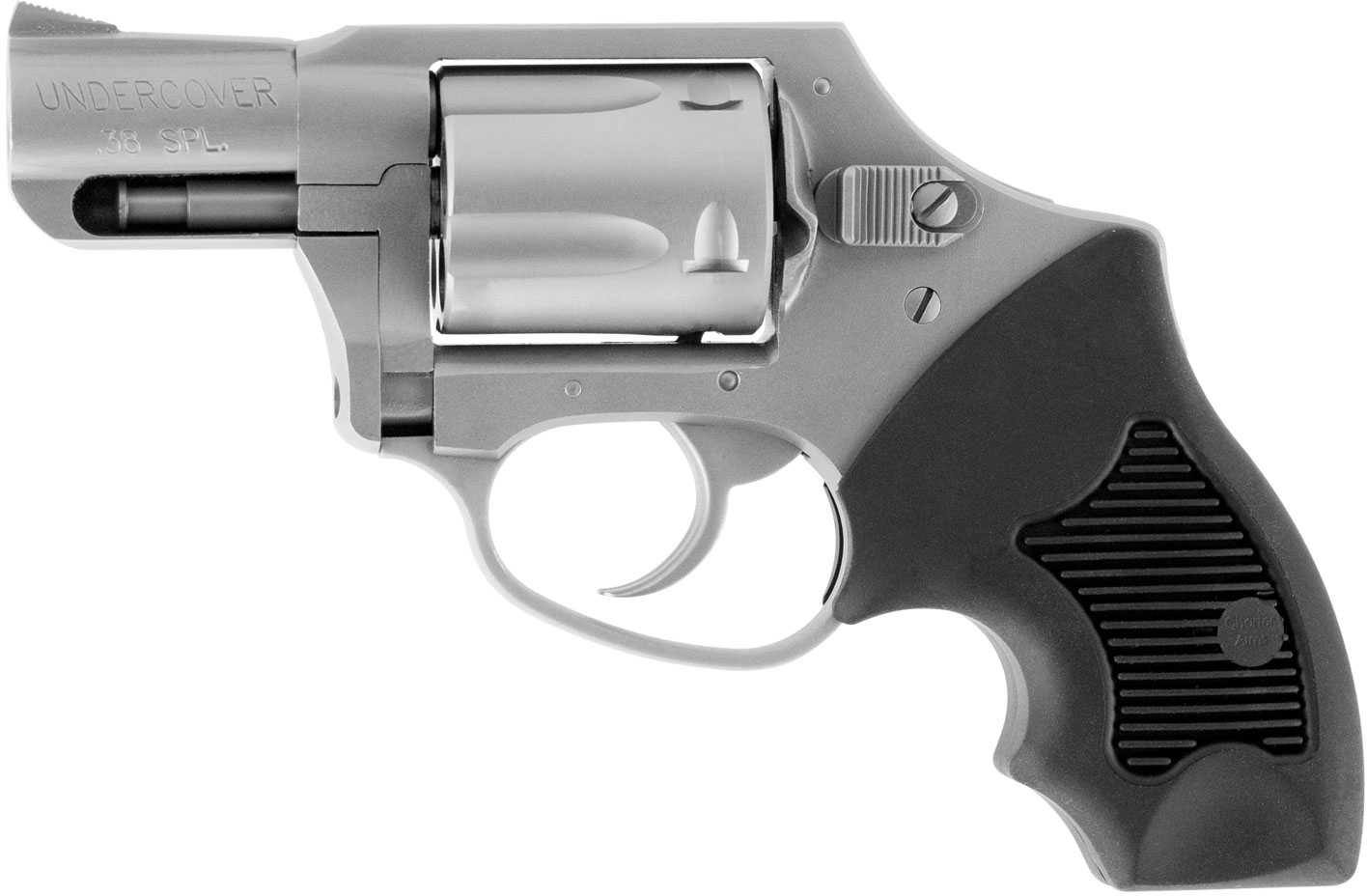 Charter Arms Undercover Standard Hammerless Revolver 38 Special 5 Shot 2" Barrel Stainless Steel Finish Black Rubber Grip