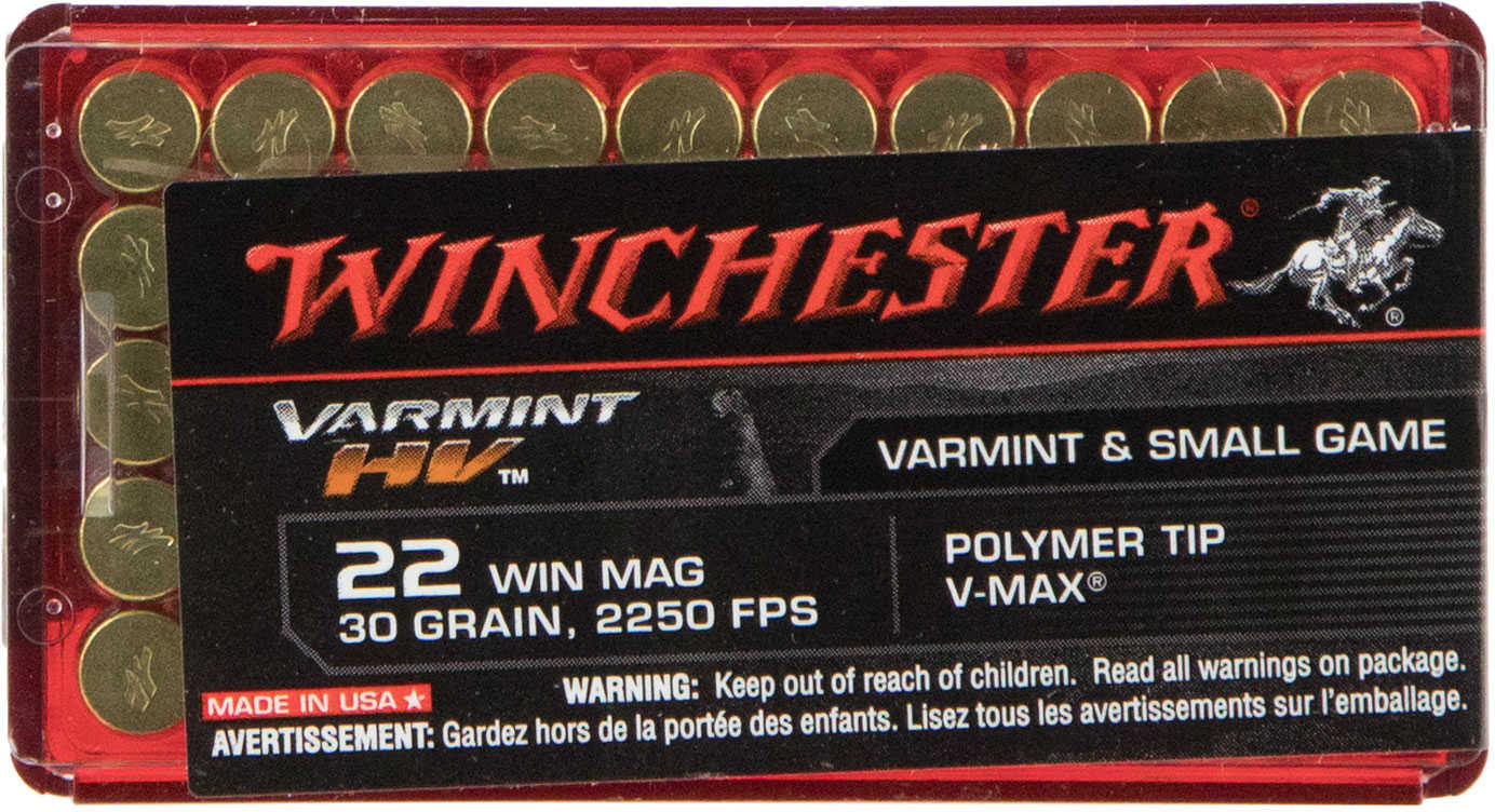 22 Winchester Magnum Rimfire 50 Rounds Ammunition 30 Grain V-Max