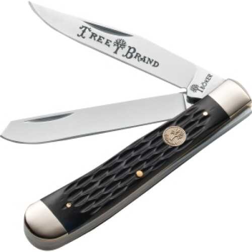 Boker Knives Trapper Two Blade Folding Knife - Jigged Black Bone Md: 110733
