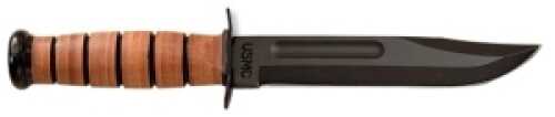 KABAR KA-BAR USMC 7" Fixed Blade Knife Clip Point Plain Edge 1095 Cro-Van/Black Brown Leather Sheath 1217