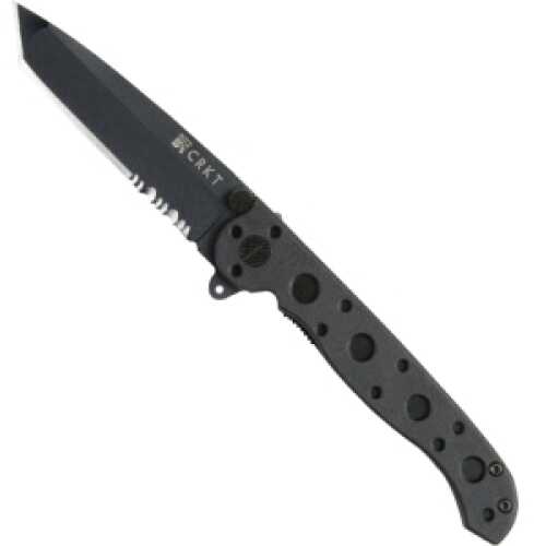 Columbia River Knife & Tool M16 Folding 8Cr15MoV/Edp Combo Tanto Point Dual Thumb Stud/Flipper/Pocket Clip 3" Blac