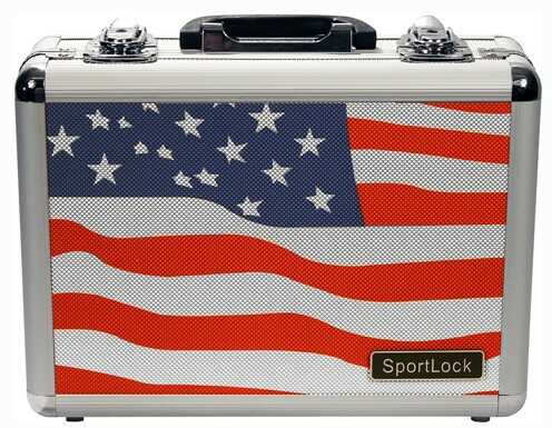 SportLock ALUMALOCK Case Double Handgun USA Flag Scene