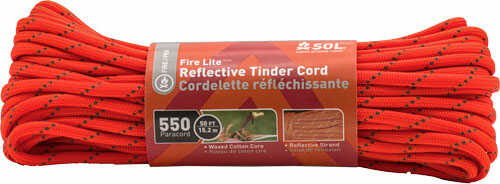 SURVIVE OUTDOORS LONGER Fire Lite Reflective Tinder Cord 50' Poly 550