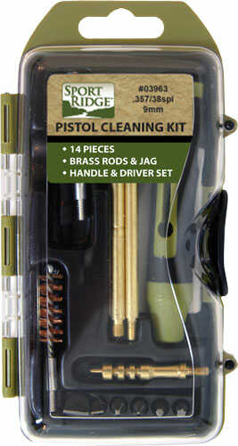 Sport Ridge Cleaning Kit Pistol 38/357/9MM 14Pc