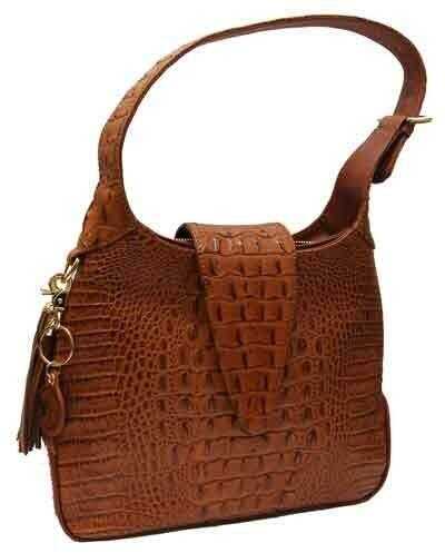 Concealed Carrie Leather Hobo Crocodile Print Finish