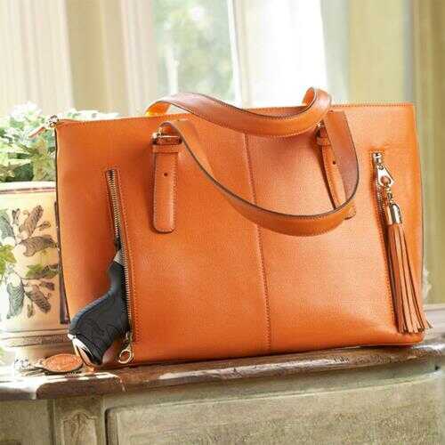 Concealed Carrie Smooth Pumpkin Leather Tote