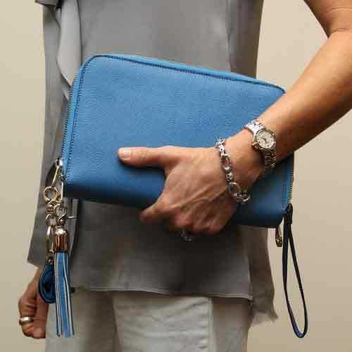 Click to see larger image. Concealed Carrie Compact Cool Blue Leather