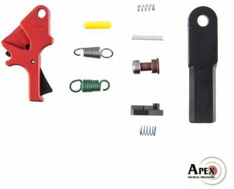 Apex Tactical Specialties Flat-Faced Forward Set Sear & Trigger Kit Red Works With All Smith Wesson M&P Pistols In