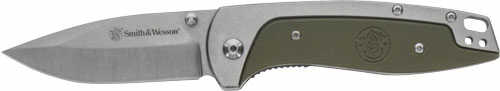 S&W Knife Freighter Folding Blade 3.6" G10 OD Green Handle