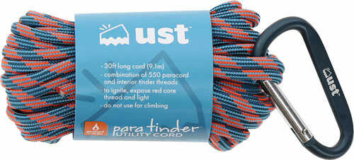 ULTIMATE SURVIVAL TECHNOLOGY 550 PARATINDER Utility Cord 30FT Orange/Gray