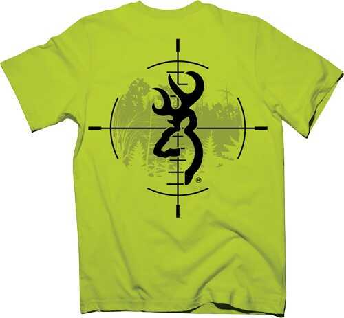 Browning BG MEN'S T-Shirt W/Crosshair Logo Medium Safety Green<
