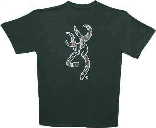 Browning MEN'S T-Shirt W/Buck Mark Logo Medium Forest Green/Camo<
