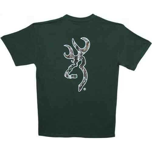 Browning MEN'S T-Shirt W/Buck Mark Logo Small Forest Green/Camo<