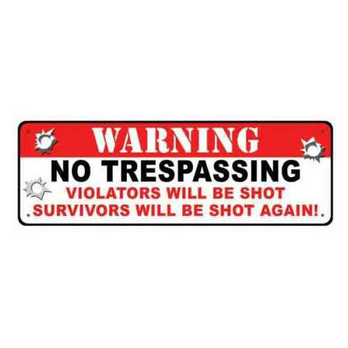 Rivers Edge Products Sign 10.5"X3.5" "Warning No TRESPASSING"