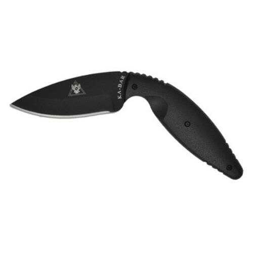 KABAR TDI Law Enforcement Fixed Blade Knife 3.68" Drop Point AUS 8A/Black Finish Black Zytel Frame Plain Edge Nylo