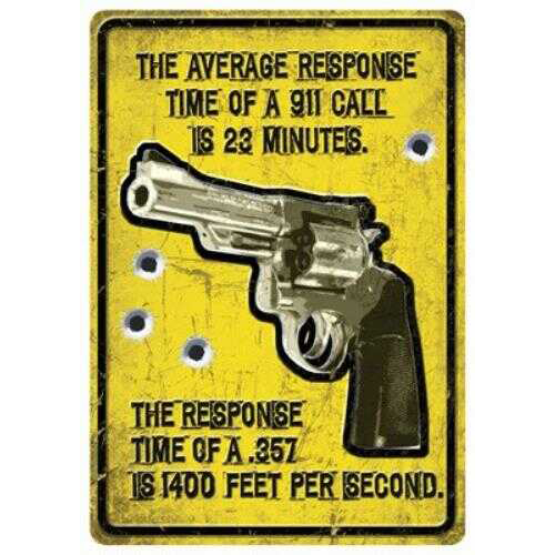 Rivers Edge Products Average Response Time Tin Sign 12"X17"