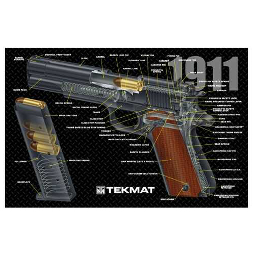 TekMat 1911 Pistol Mat 3D Cut Away 11"x17" Black 17-1911-CA