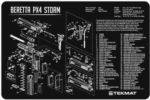 TekMat Armorers Bench Mat 11"X17" Beretta PX4 Pistol-img-0