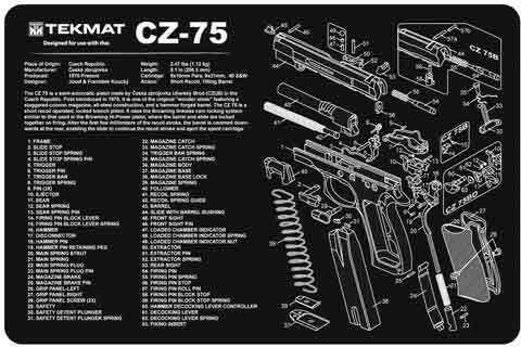 TekMat Armorers Bench Mat 11"X17" CZ-75 Pistol