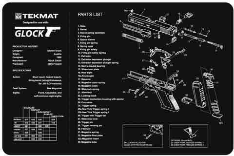 TEKMAT Armorers Bench Mat 11"X17" for Glock 17 G3-img-0