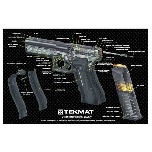 TekMat For Glock Pistol Mat 3D Cut Away 11"x17" Black 17-GLOCK-CA-img-0