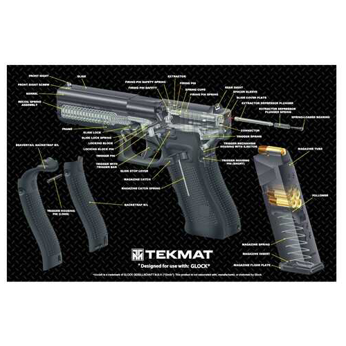 TekMat For Glock Pistol Mat 3D Cut Away 11"x17" Black 17-GLOCK-CA