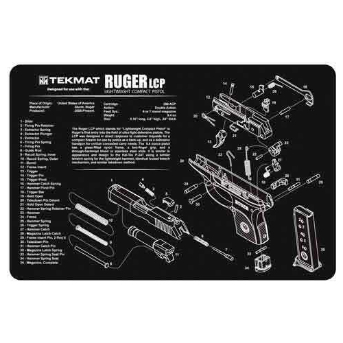 TekMat RUGER LCP Pistol Mat 11"x17" Black Finish 17-RUGERLCP