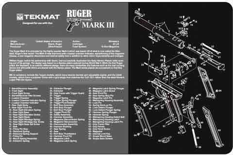 TekMat Armorers Bench Mat 11"x17" Ruger Mark III Pistol Md: 17-RUGERMK3