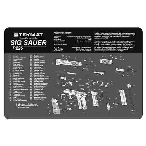 TekMat Armorers Bench Mat 11"X17" Sig Sauer 226 Pistol