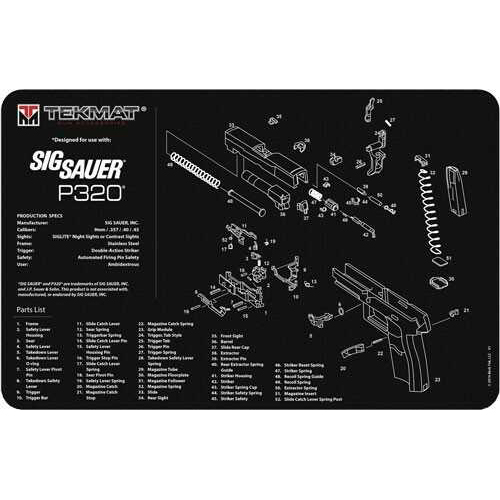 Armorers Bench Mat 11"X17" SIGARMS P320 Black Md: 17-SIGP320