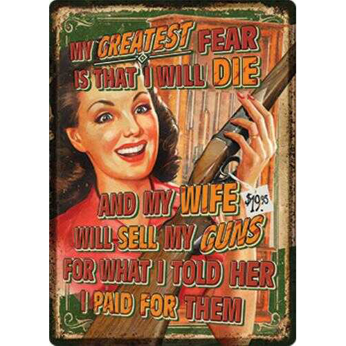 Rivers Edge Products Wife Will Sell Guns Tin Sign 12x17 Inches Md: 2251