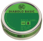 RWS Pellets .177 DIABOLO Basic Line 7.0 GRAINS 500-Pack