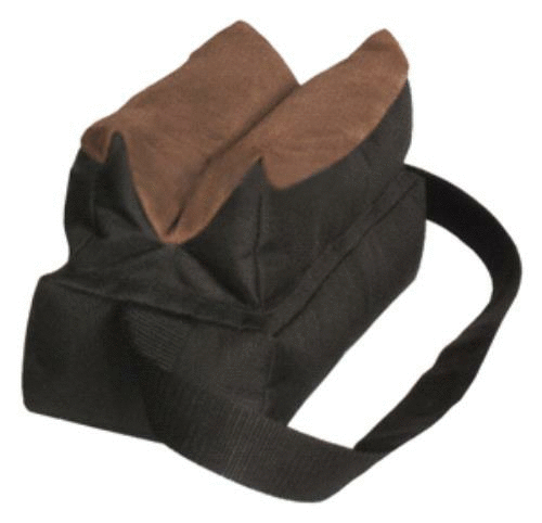 The Outdoor Connection Fat Bag <span style="font-weight:bolder; ">Bench</span> Filled Black Fabric/Leather W/Strap Md: BRB2F-28215