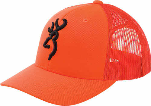 Browning Cap Proof BLAZEORANGE W/BUCKMARK Mesh Bac-img-0